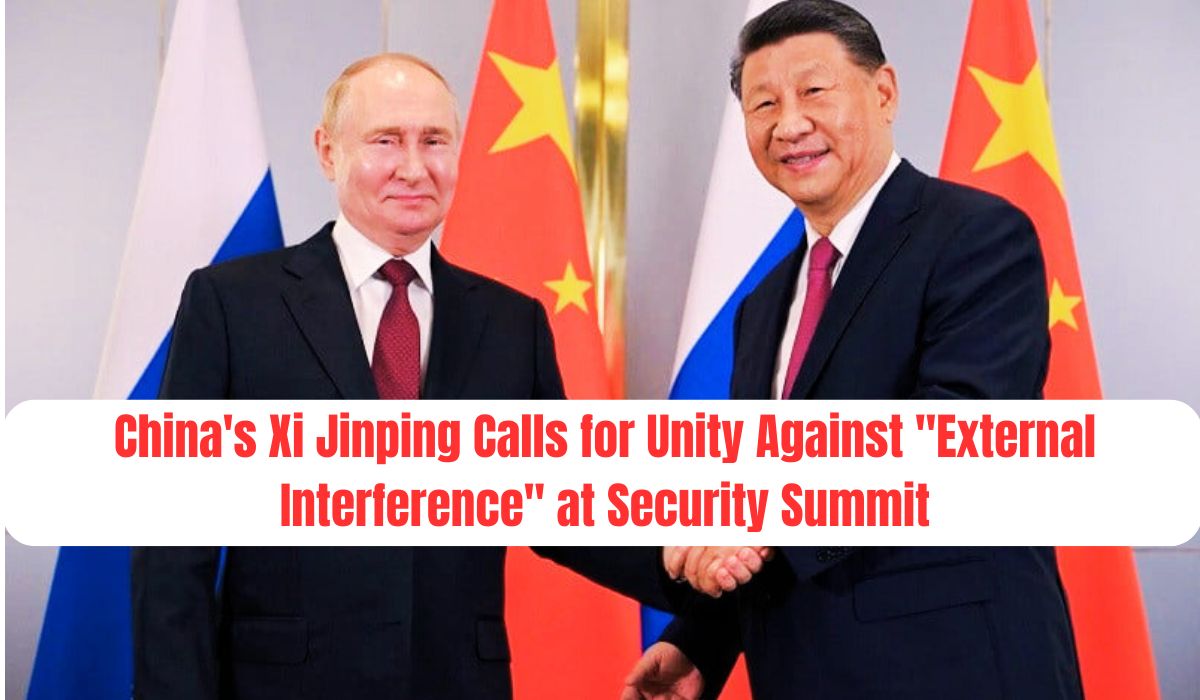 China's Xi Jinping calls for unity against external interference at security summit